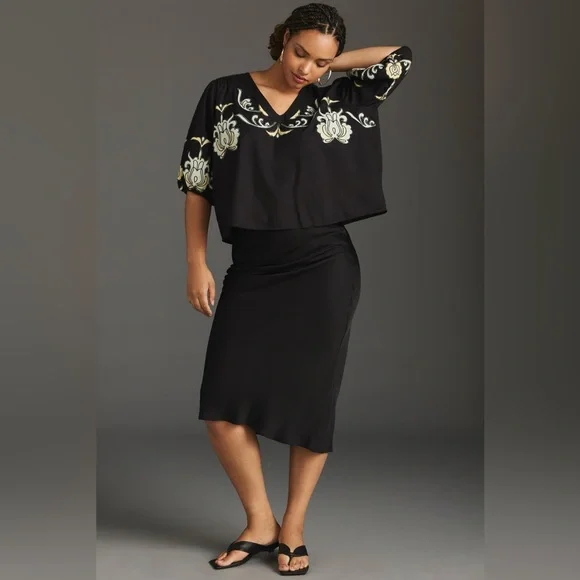 Anthropologie Embroidered Balloon-Sleeve Blouse Size L - Picture 13 of 14